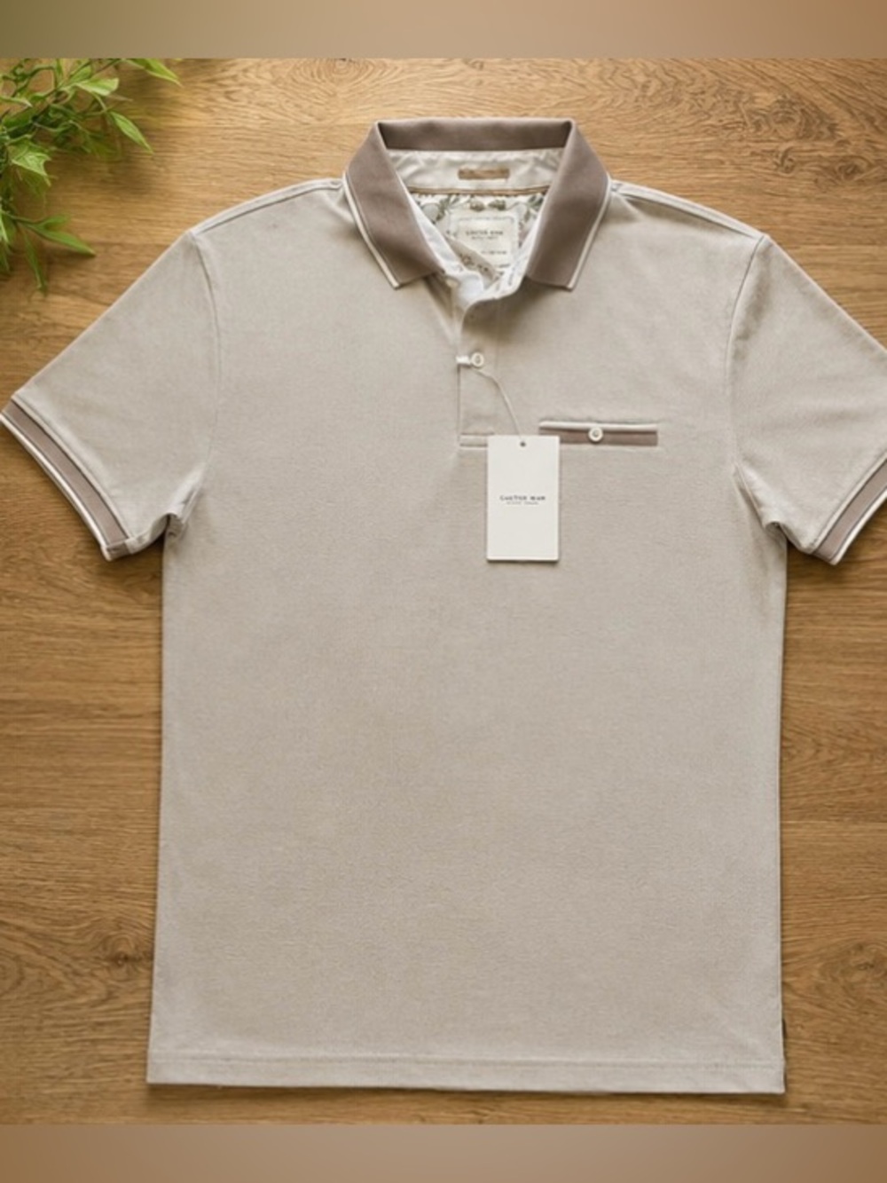 Cactus man Men's Short Sleeve Golf Polo Shirt in Light Taupe